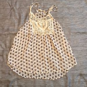 Sheer Halter Top with lace detail